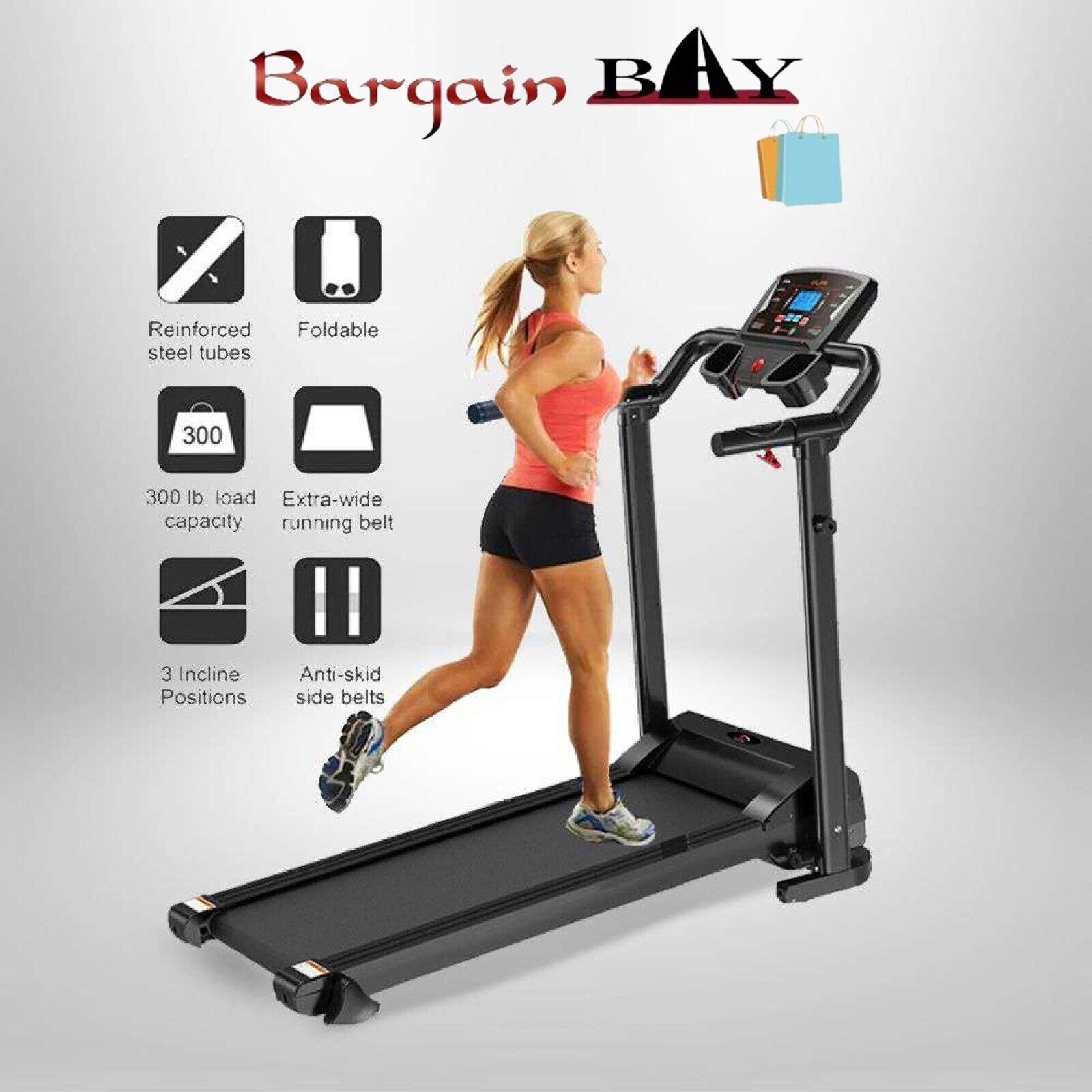 1.5HP Electric Foldable Smart Running Motorized Treadmill Machine Home Fitness..