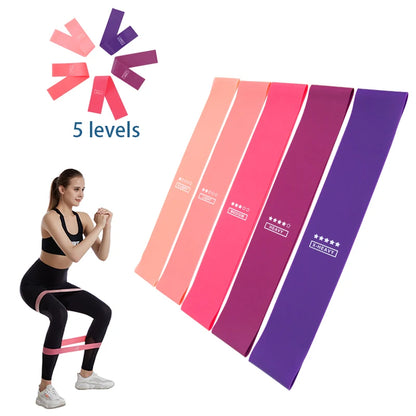 Elastic Resistance Bands Set for Yoga, Pilates, and Strength Training - 5-Pack