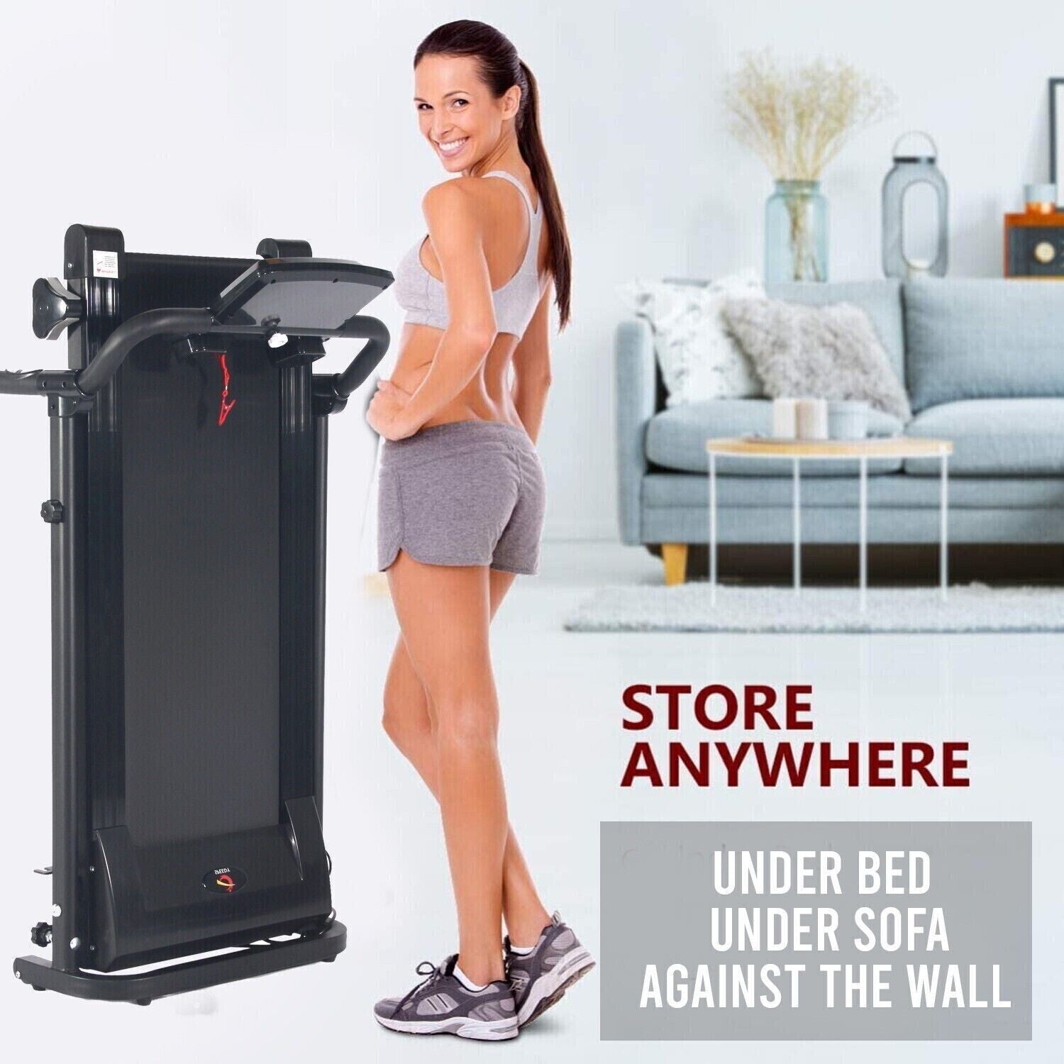 1.5HP Electric Foldable Smart Running Motorized Treadmill Machine Home Fitness..